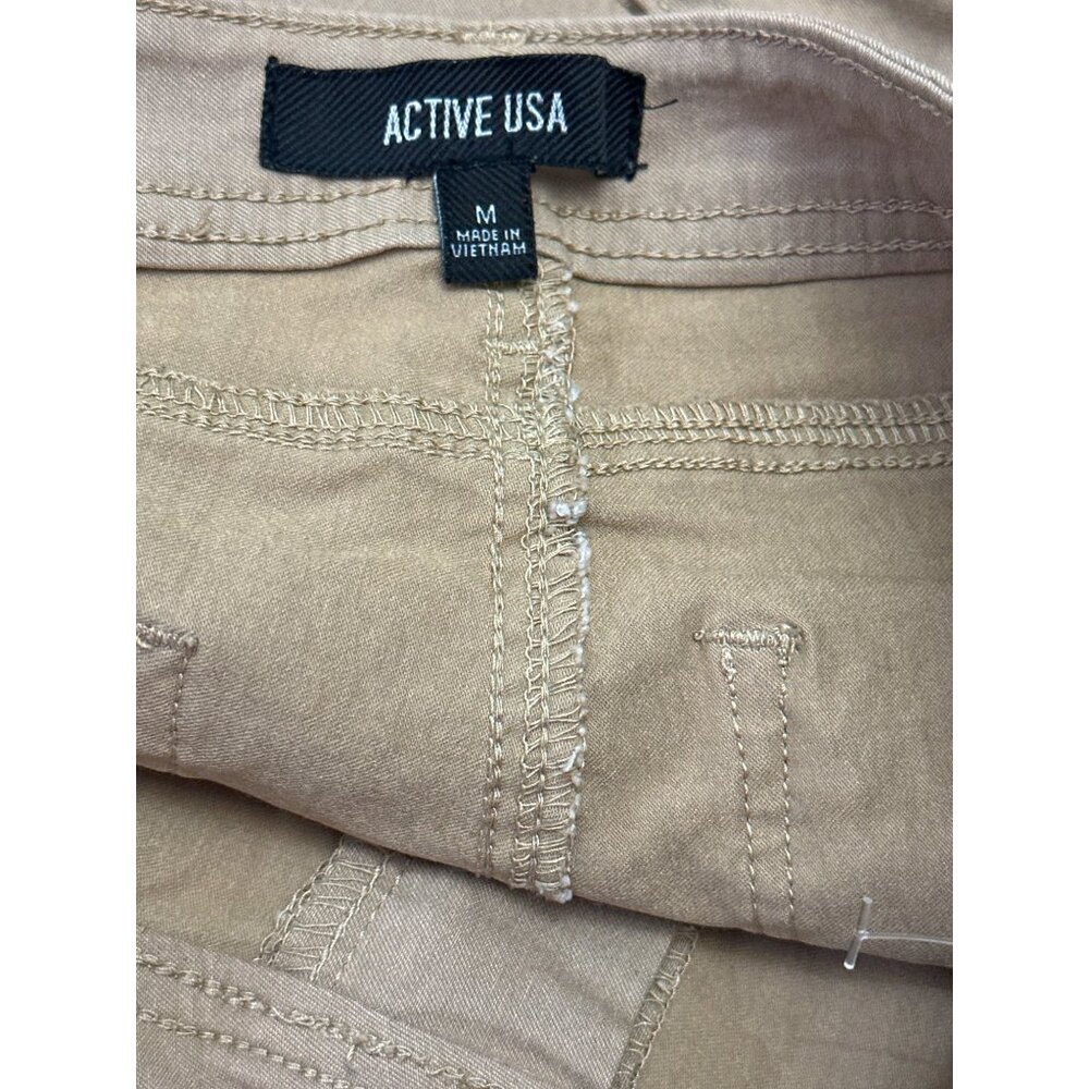 Active8 USA Khaki Pants Medium Straight Leg Stretchy Casual Classic Neutral Fit - Picture 5 of 9